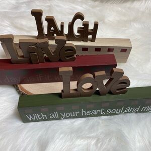 Home Wood Painted Love Live Laugh Table Decor